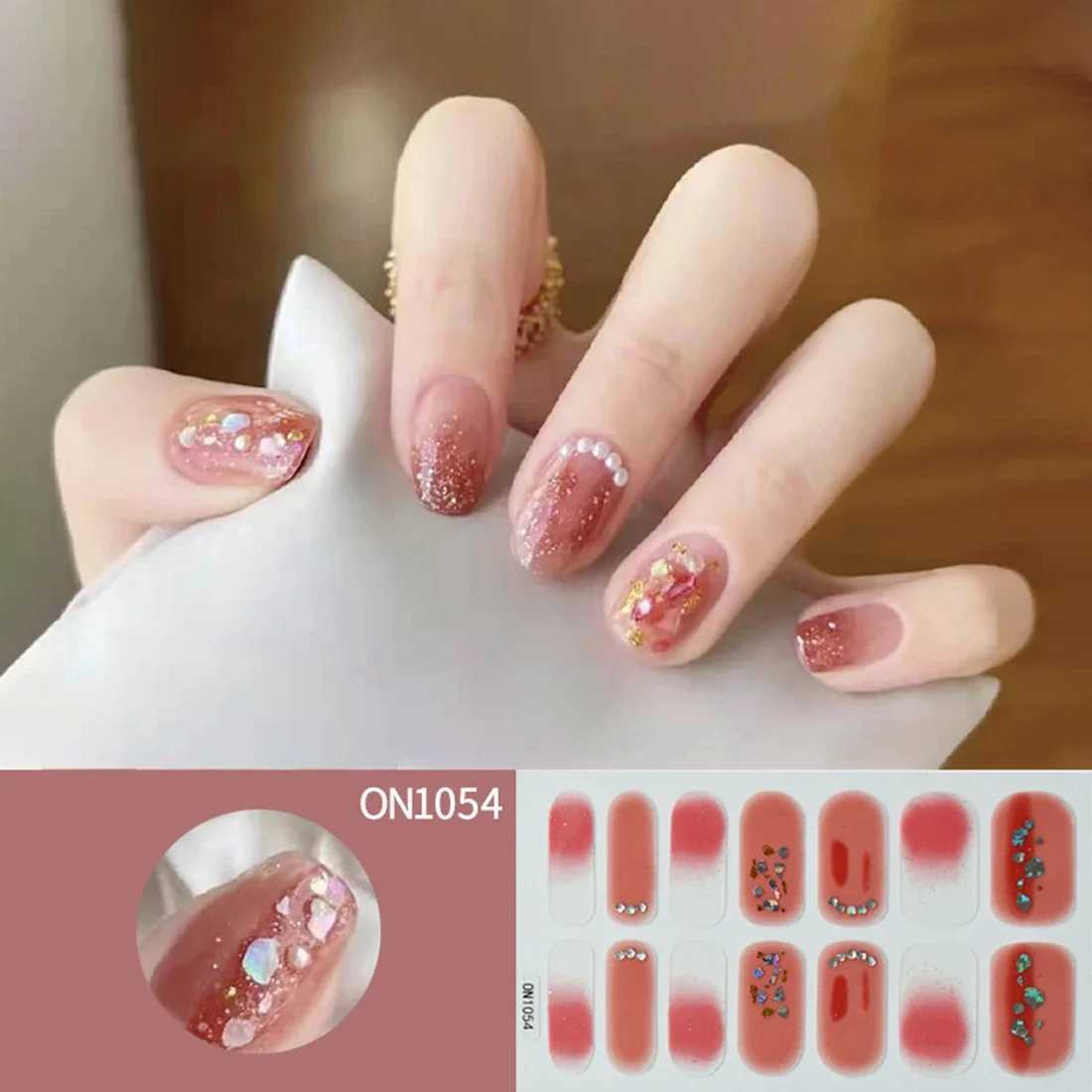 Fashion Transparent Cat Magnetic Semi Cured Gel Nail Stickers UV/LED Baking Lamp Gel Nail Paste Wraps Gel Polish Color DesignXJ250120