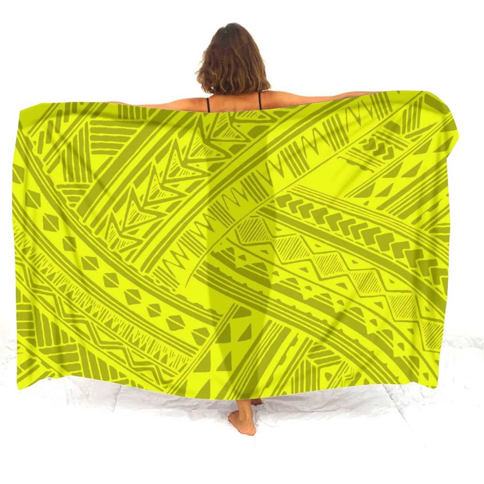 Polynesian Flower Pattern Design 2024 New Saron Samoa Island Club Ladies Saron Shl Customized Beach Ron Sunscreen Clothes W250120