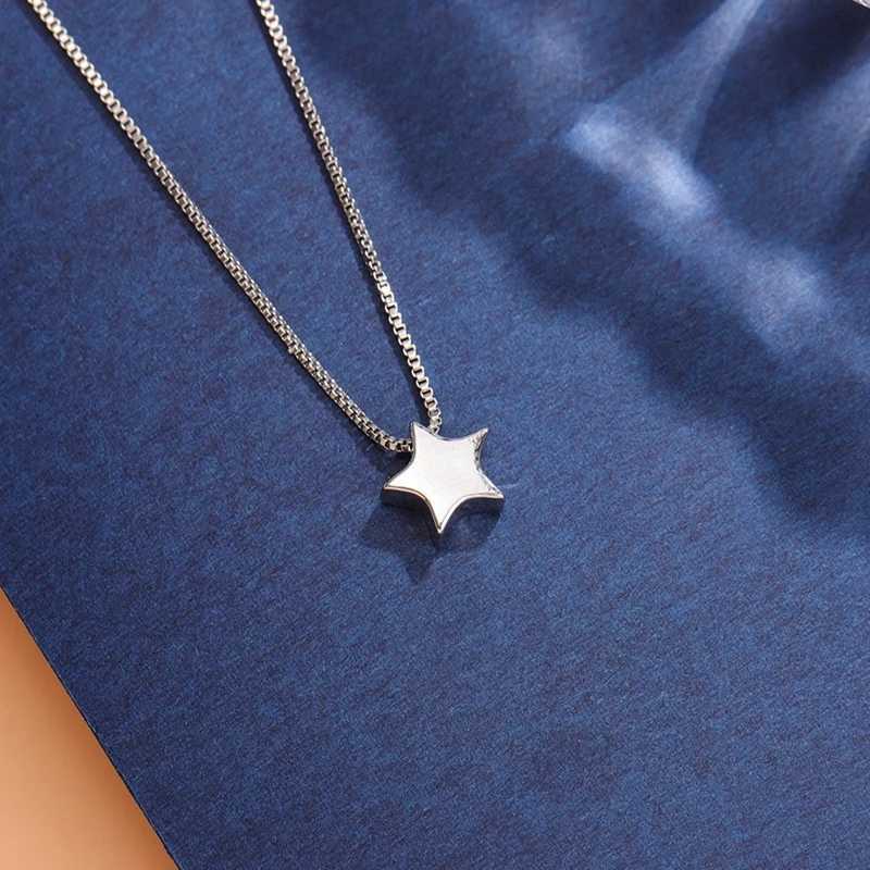 925 Sterling Silver Star Necklace Simple Charm Clavicle Chain For Women Fine Jewelry Wedding Party Birtay GiftXJ250114