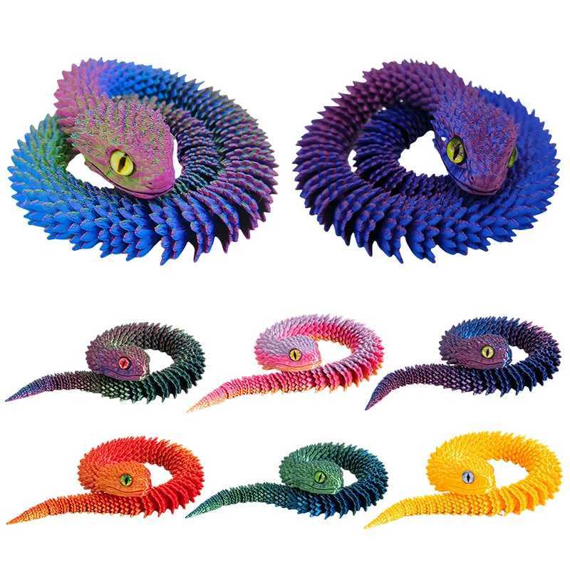3D Printed Dragon Flexible Movable Rotatable Articulated Dragons Ornaments Home Office Desktop Craft Ornament Free shipping