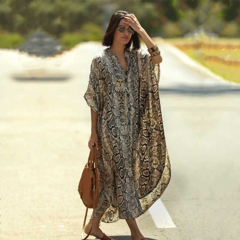 Polyester Long Beach Dr Beach swimsuit Cover up Kaftan Sarong Dress Swimwear Cover up Beach Clothing Tunic Beach Q1097 W250120