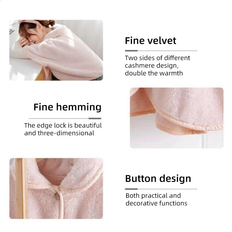 Women Thicken Shawl Autumn Winter Warm Loungewear Elegant Plush Fluffy Thickened Warm Overcoat Cape Shawl Scarf Gray Tops 250121