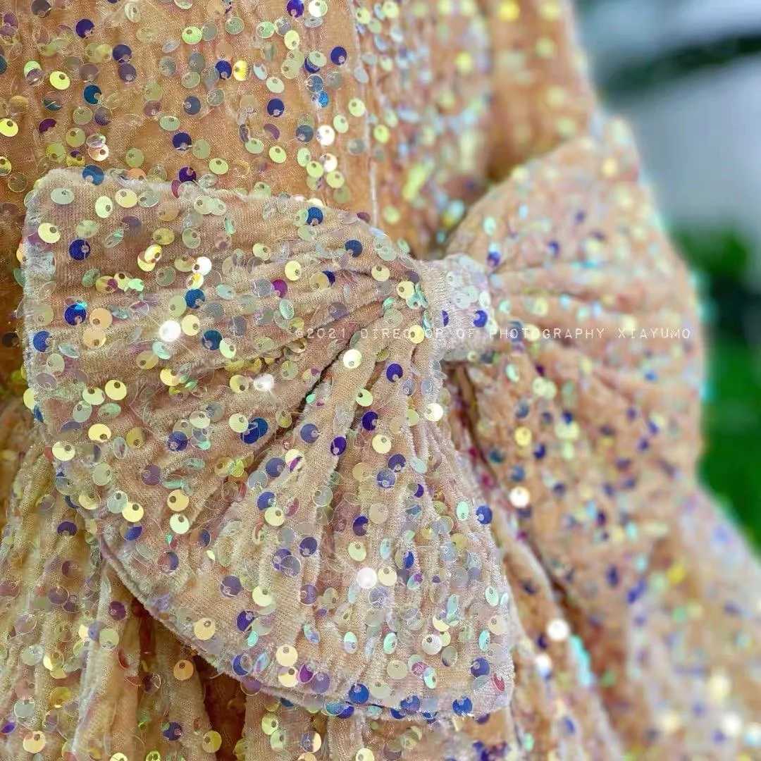 Newborn Christmas girl dress gold lace sequin chiffon princess dress party wedding baptism party first birthday Vestado X250203