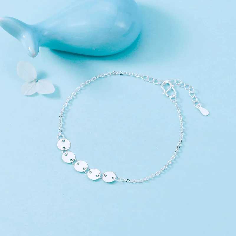 Thick Sterling Silver Color Anklets for Women Foot Leg Chain Link Eyes Bracelet Beach Fashion Accories Jewelry for FemaleXJ250121