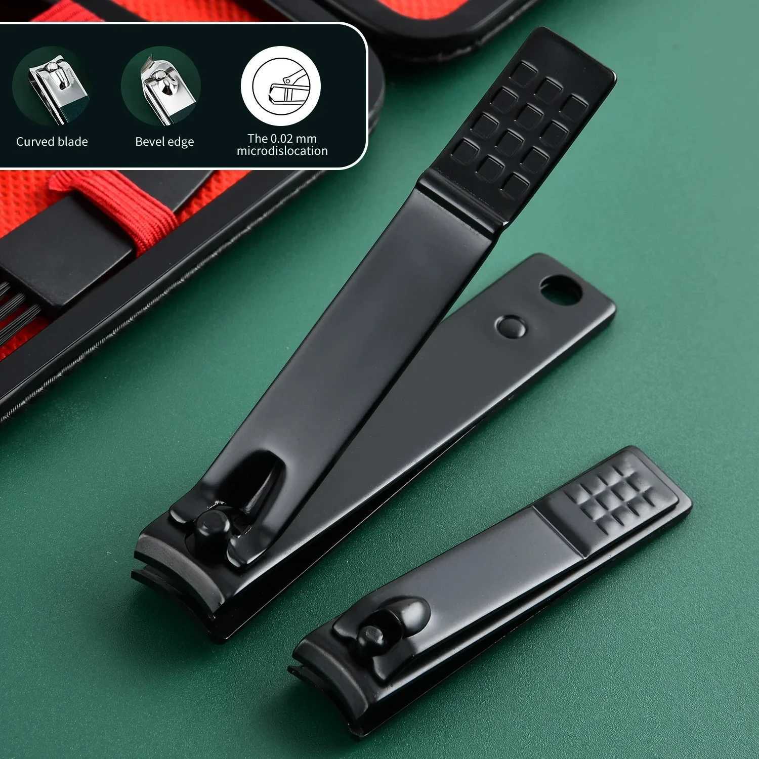 7/10/24pcs Black Nail Clippers Kit Ultra Sharp Sturdy Fingernail Cutters Professional Nail Clippers Pedicure Care Tools ToenaXJ250116