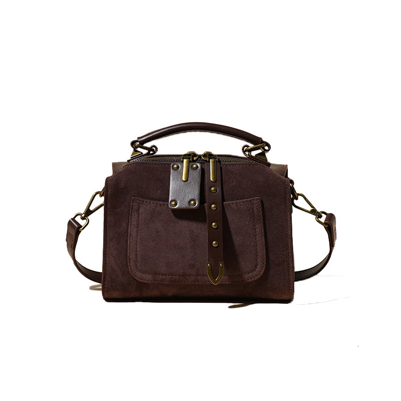 Bag Genuine Leather Boston Women's Autumn Winter New Style, Trendy And Fashionable, Versatile For Commuting, Shoulder Bag, Crossbody Handbag
