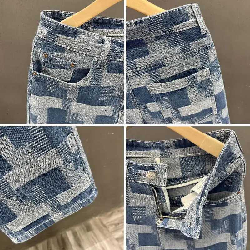 Mens Korean Style Boyfriend Streetwear Casual Knee Length Denim Shorts Summer Fashion Handsome Half Pants Luxury Brand Jeans X250203