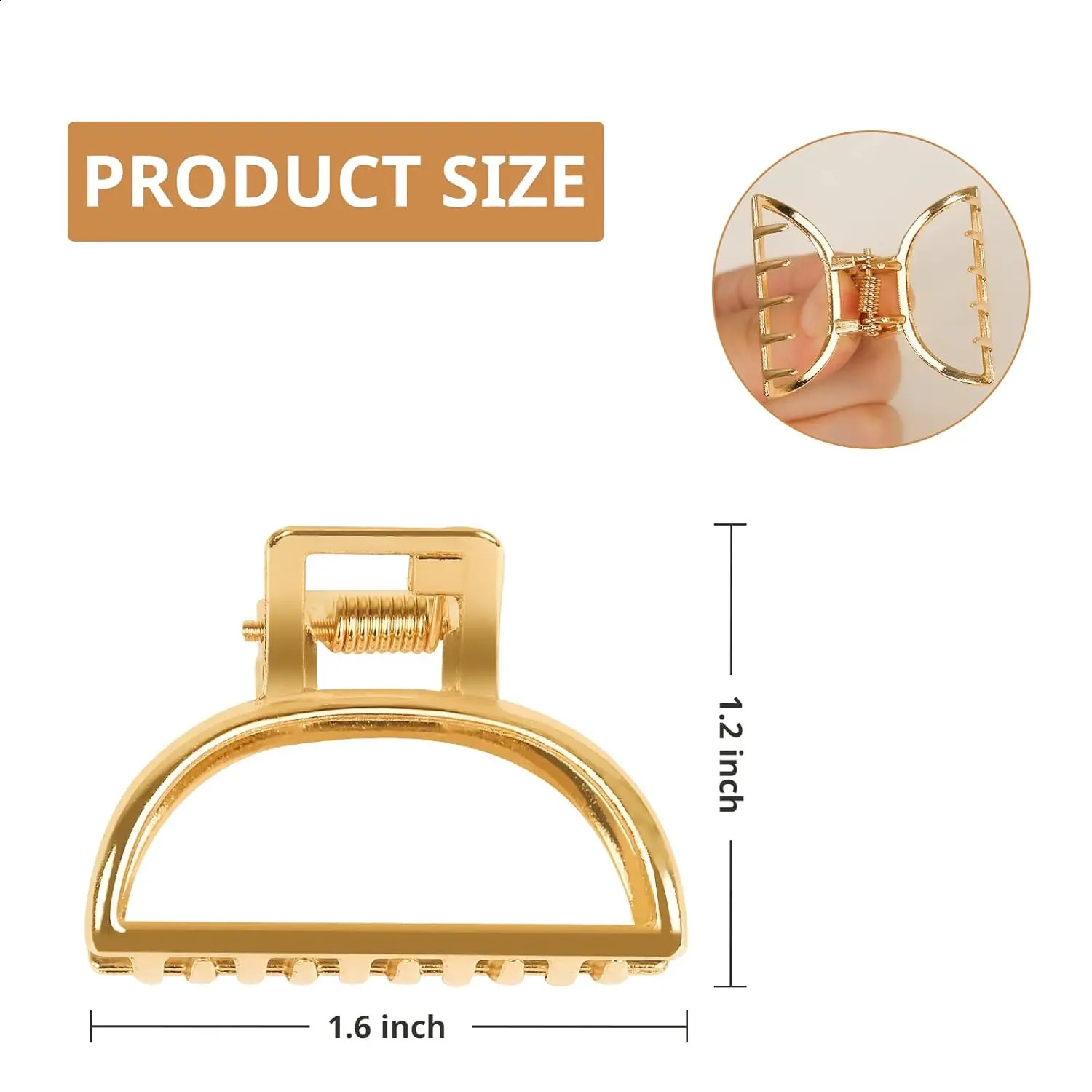 10 Pack Small Gold Hair Claw Clips for Women Thick Thin Hair Mini Metal Hair Clips Accessories Office Lady Girl Casual Elegant 250120