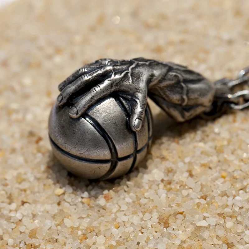 Fashion Silver Color Basketball Pendant Necklace for Men Womens Long Chain Necklace Hip Hop Jewelry AccessoriesXJ250121