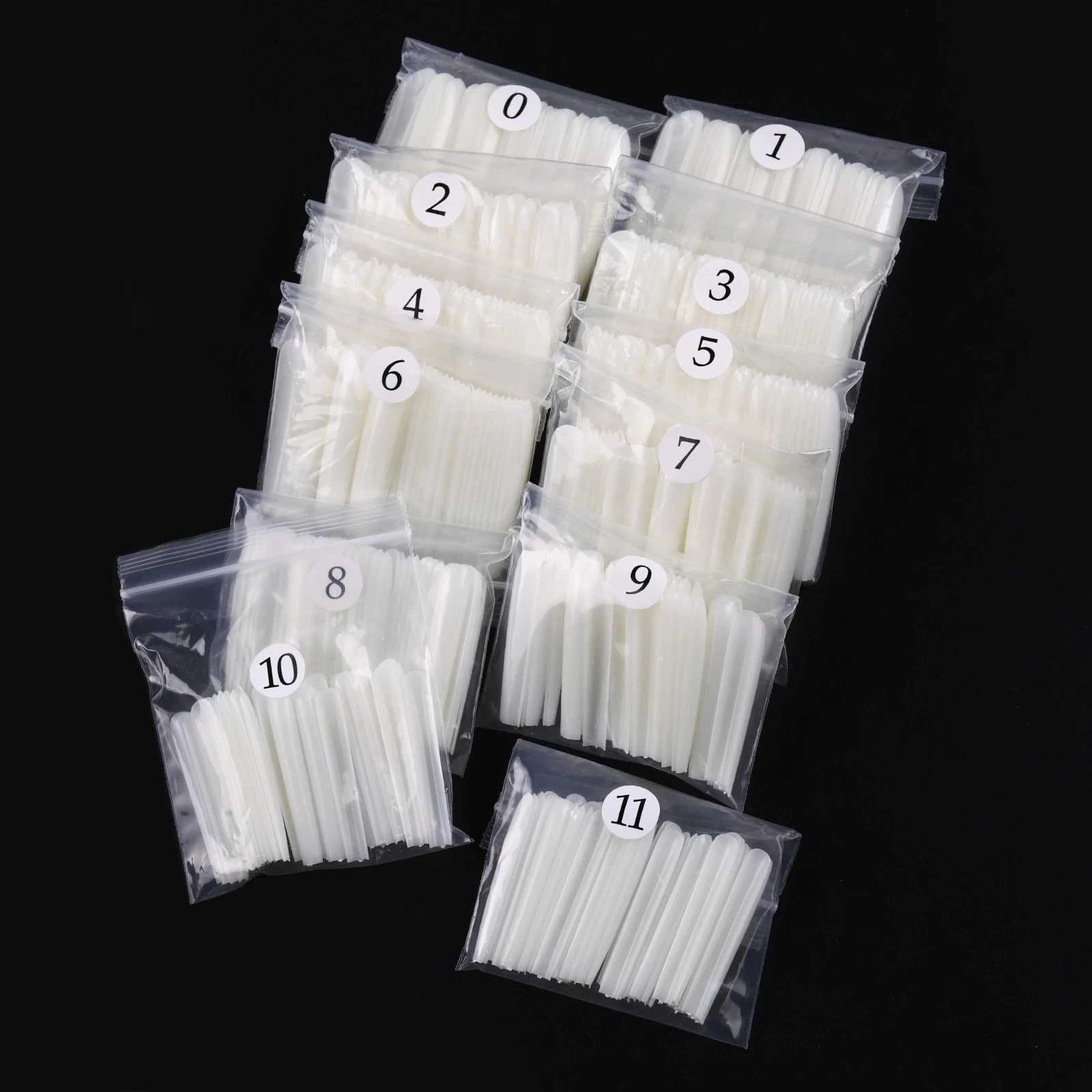 120pcs 3XL ultra long conical square full cover fake nail tip transparent pressing nail tip fake artificial tip salon manipulation toolW250120