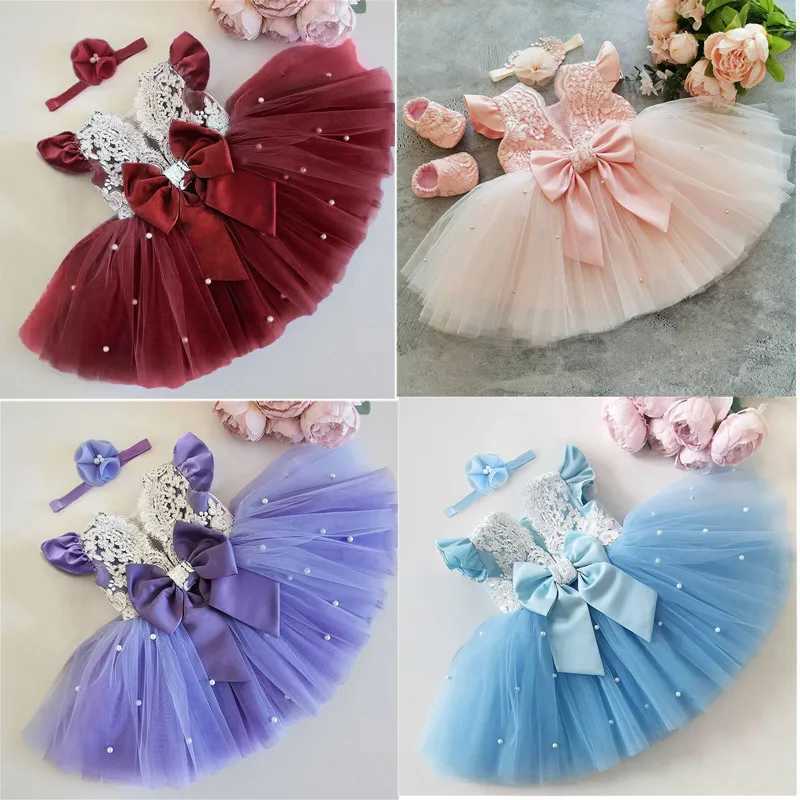 Baby Girl 1st Birthday Christening Dress Newborn Embroidery Lace Backless Flower Girls Dresses for Wedding Party Pageant Dresses X250220
