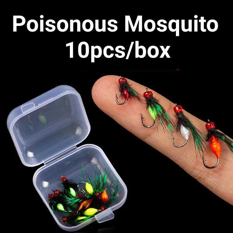 10pcs Fish Bladed Inline Spinner Fishing Lure Fly Tying Poisonous Mosquito Hook Fishing Group Micro-Sequin Sequins Spinning FlyXJ250122