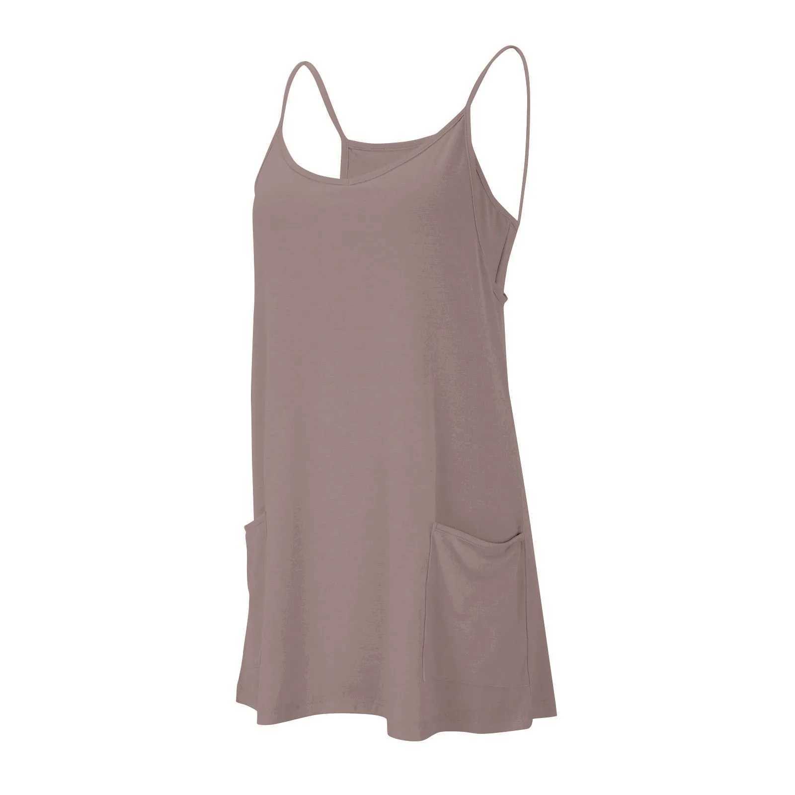 Sport Mini Dress For Women Summer Sveless Dress Casual Short Sundress Fe Workout Tennis Athletic Onesie With PocketsXJ250115
