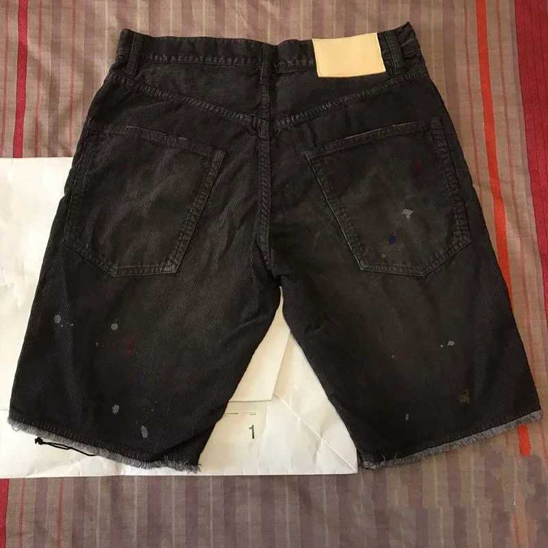 Newly arrived VISVIM 23SS FLUXUS03 Nakamura Japanese casual loose splash denim shorts mens shorts X250203