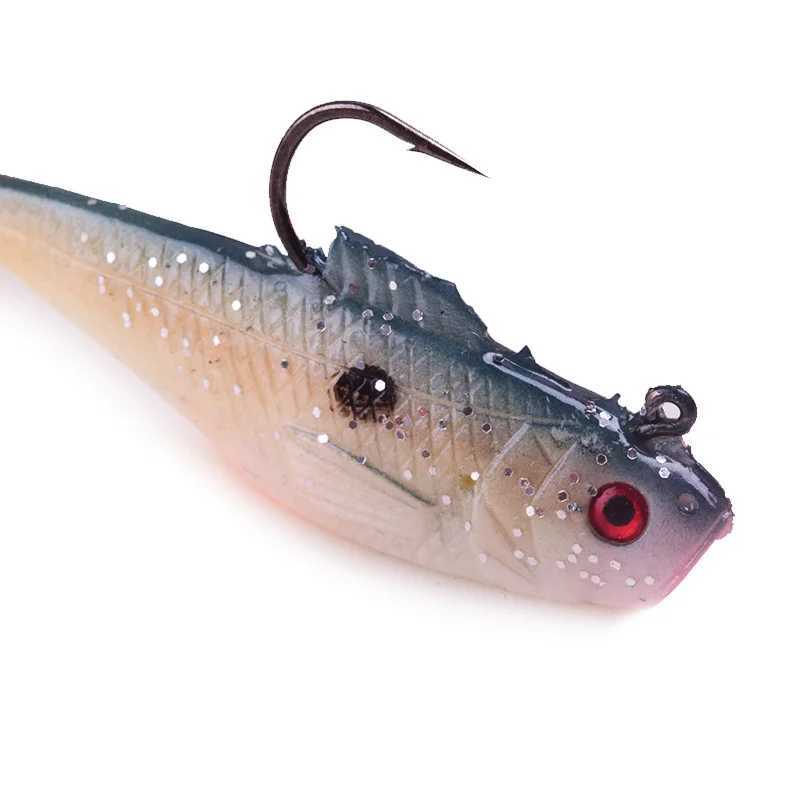 ALASICKA 5/8.5/11.5CM Head Soft Bait T tail Wobbler Fishing Lure Pesca Carp Bass Artificial Rubber Bait Swimbait Fishing TackleXJ250122