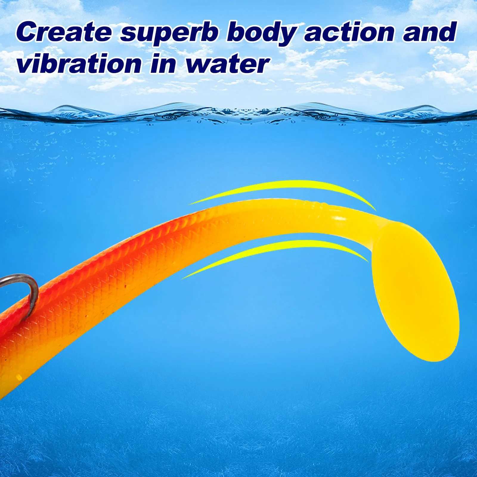 3pcs Sandeel Fishing Lure 15cm/30g Jig Head Soft Lure with Paddle-Tail Swimbait Pre-Rigged for Sea Fishing Bass Pike Trout PerchXJ250122