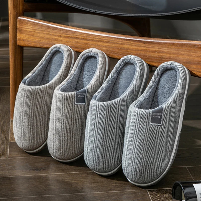 Winter Warm Men Fur Slippers House Non Slip Soft Shoes Comfort Flat Heel Home Indoor Bedroom Plush for Couples 250117