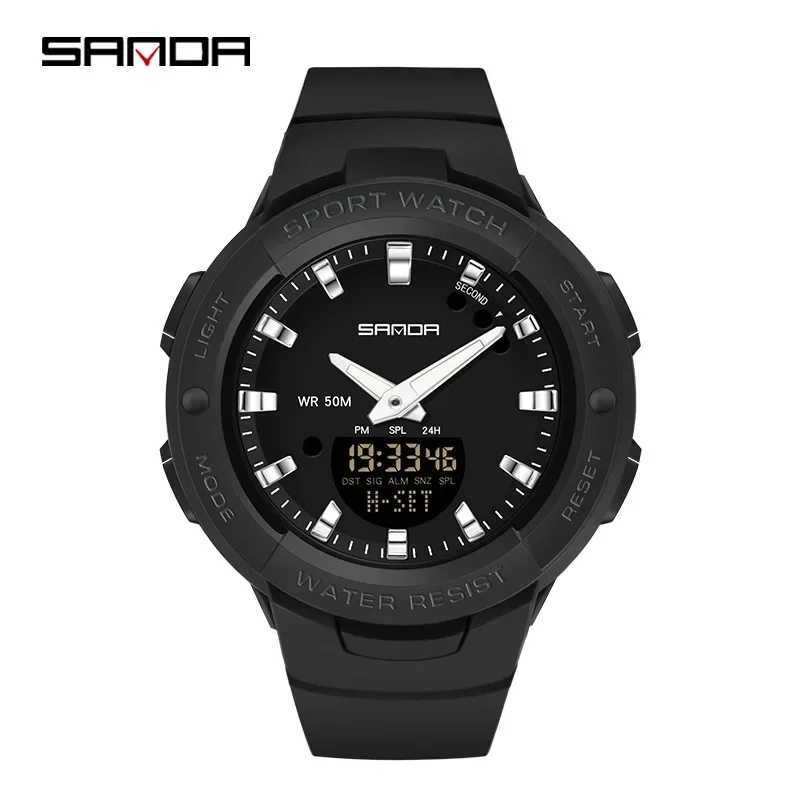 SANDA 6005 5ATM Waterproof blshion Quartz Watch for Fem Clock Womens Luxury Sport Military Wens Watches X250203