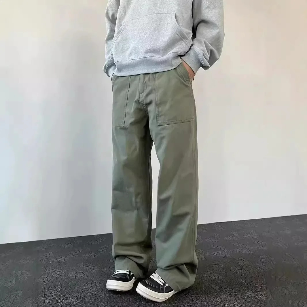 Vintage American Style Loose-Fit Straight-Leg Casual Pants For Men And Women Trendy Draped Bell Bottoms Floor-Length Trousers 250122