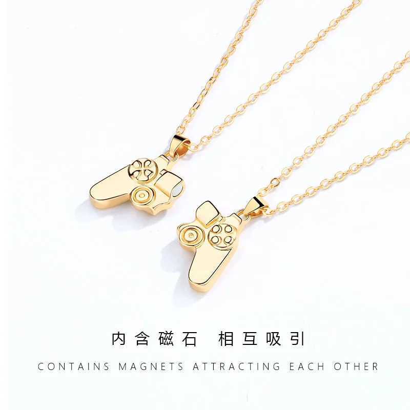 Friendship Necklace Magnet Hiphop Gamepad Pendant Clavicle Rope Chain Necklace For BFF Best Friends Birthday Valentine Day GiftXJ250121