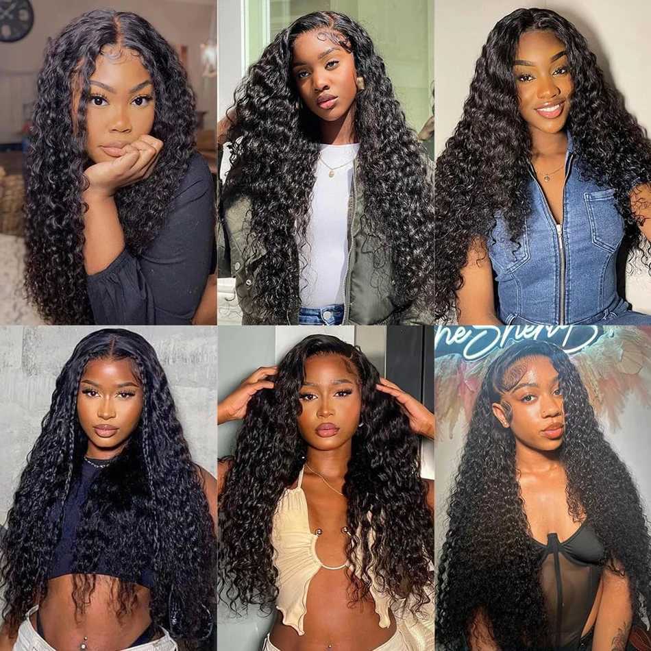 Curly Human Hair Bundles With Frontal Brazilian Deep Wave Bundles With Frontal Human Hair Weave Extensions 3 Bundles Remy HairXJ250120