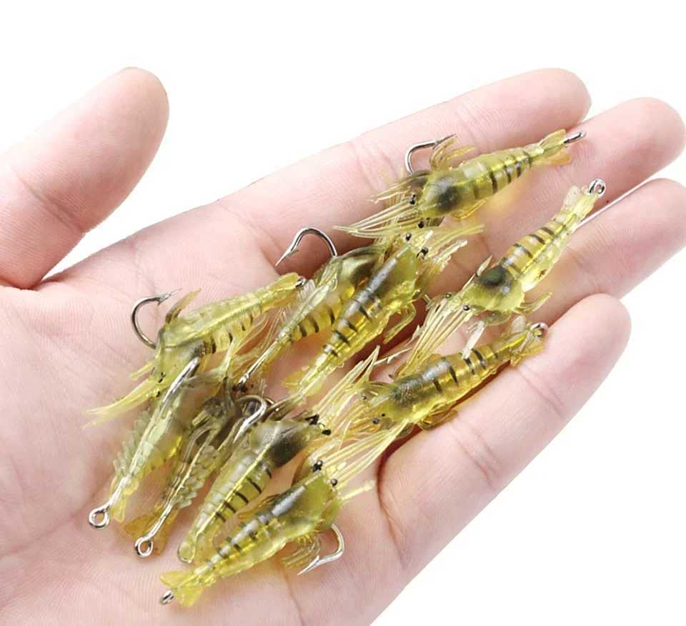 Luminous Shrimp Silicone Artificial Bait Simulation Soft Prawn With Hooks Carp Wobbler For Fishing Tackle Lure CarpXJ250122