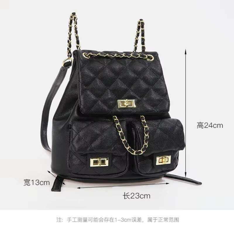 2024 New Fashion Women's Backpack Academy Style Small Fragrant Wind Gge Chain Bag Niche Leisure Girl's Backpacks