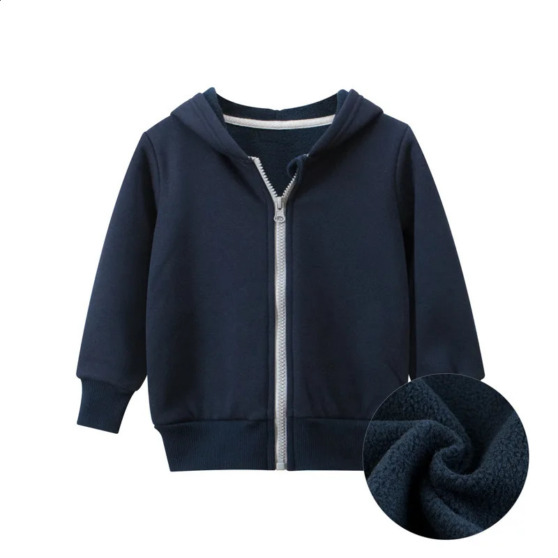 1-9T Winter Toddler Kid Sweatshirts Boy Girls Warm Thick Clothes Zipper Hooded Hoodies Casual Loose Fleece Coat Childrens Outfit 250121