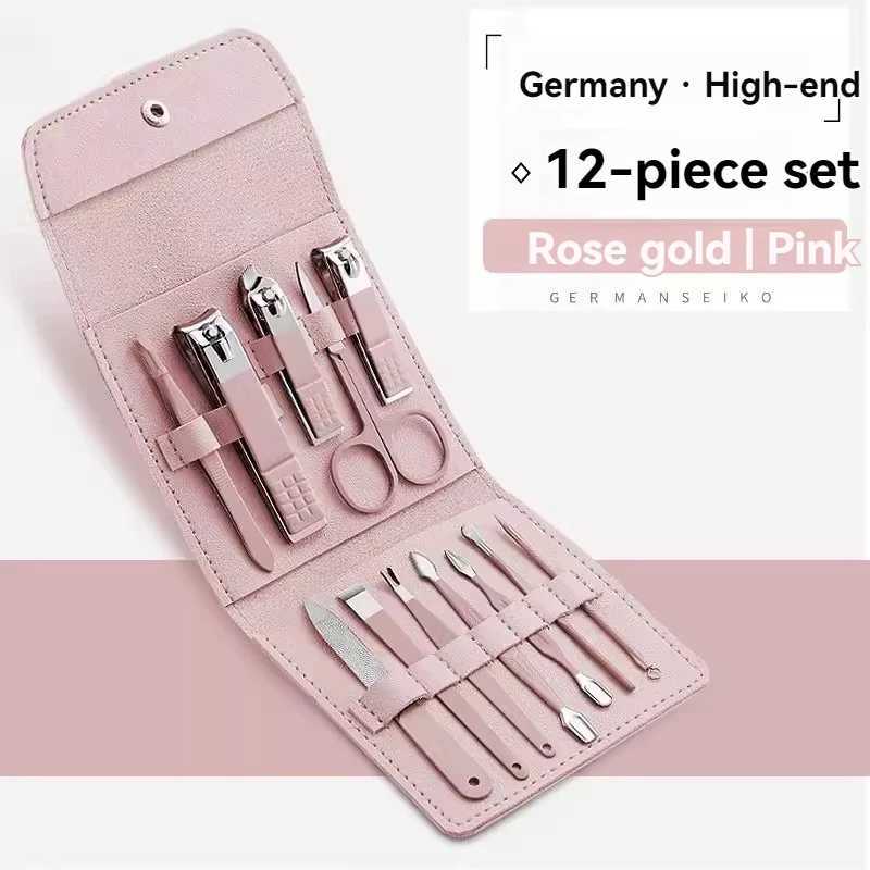 14 piece set of stainless steel nail clippers foldable package finger nail clippers ear picks spoons nail trimming toolsXJ250116
