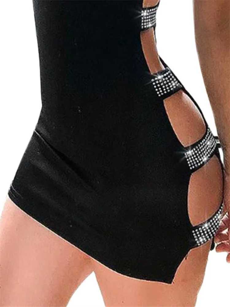Women Sexy Pencil Dress Strapless Rhine Hollow Out Bodycon Short Dress Evening Party Club Ele Summer DressesXJ250115
