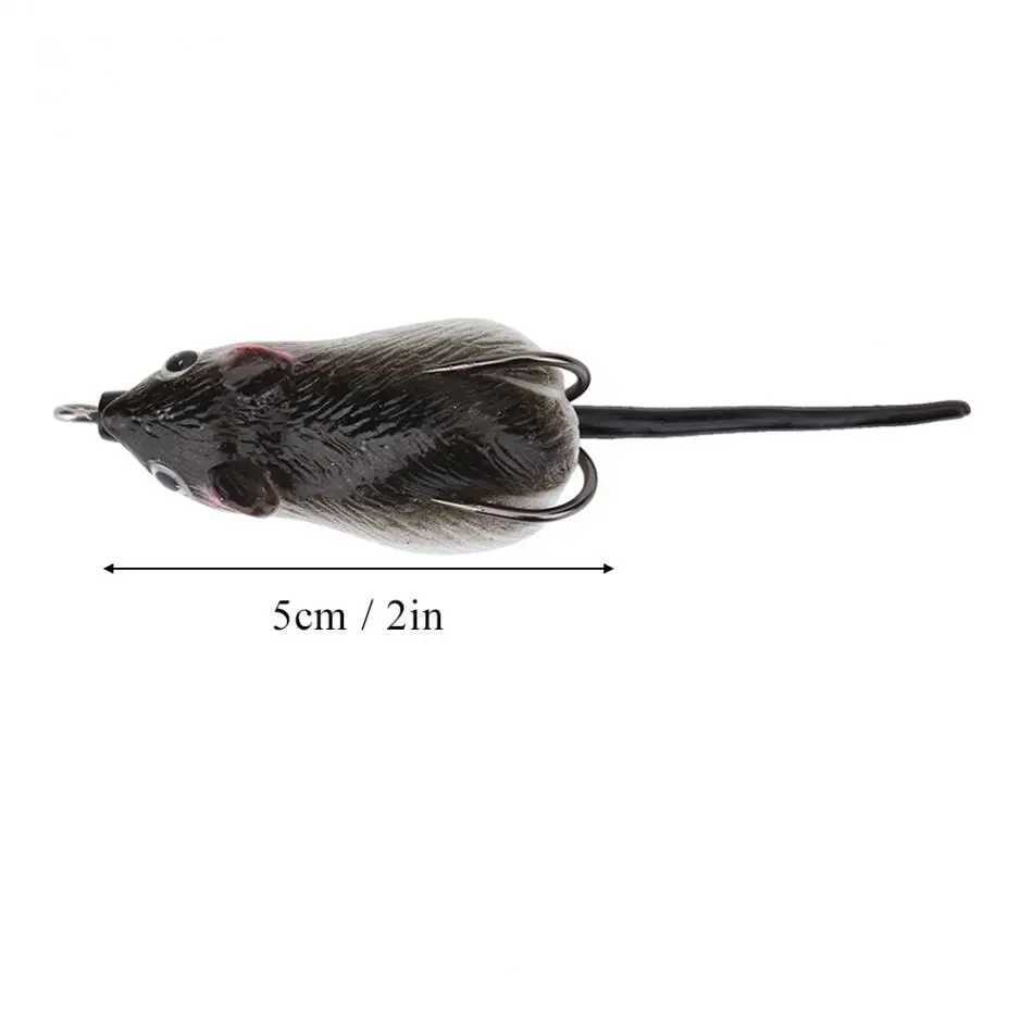 Fishing Lure Artificial Soft Rat Mouse Fishing Baits 5cm Dual Hook Crank Swim Fish Baits Bass Fishing Lure TackleXJ250122