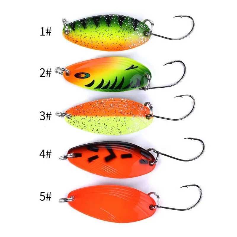 1 Pcs 3.2cm 4.5g Wobbler Fishing Lures Glitter Bait Metal Spoon Bait for Bass Trout Pike Fishing Tackle Artificial BaitXJ250122