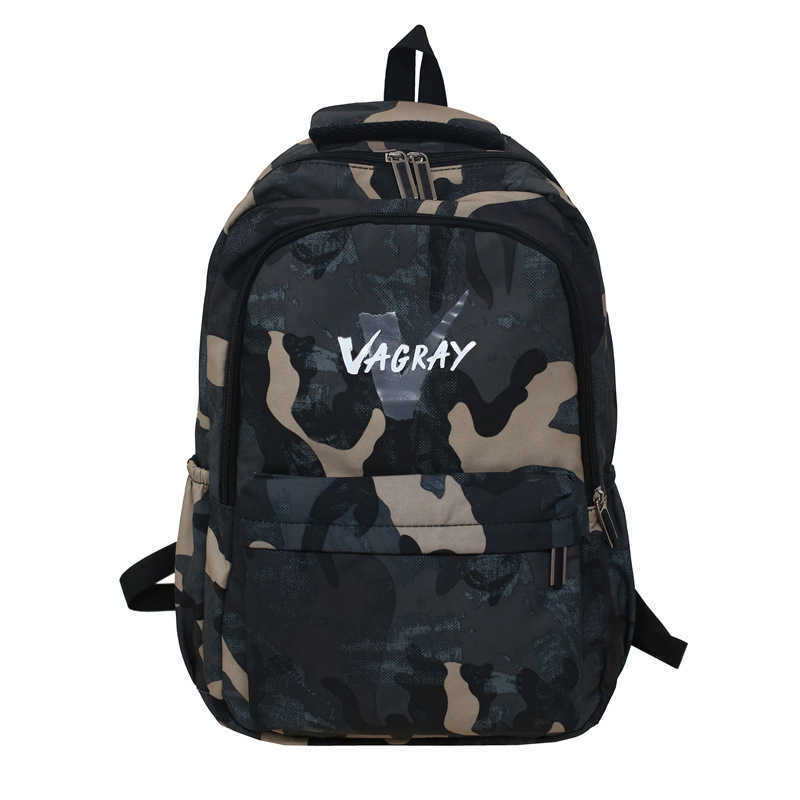New Camouflage Backpack Trendy Cool Student Backpack Large Capacity Nylon Couple Campus Backpack