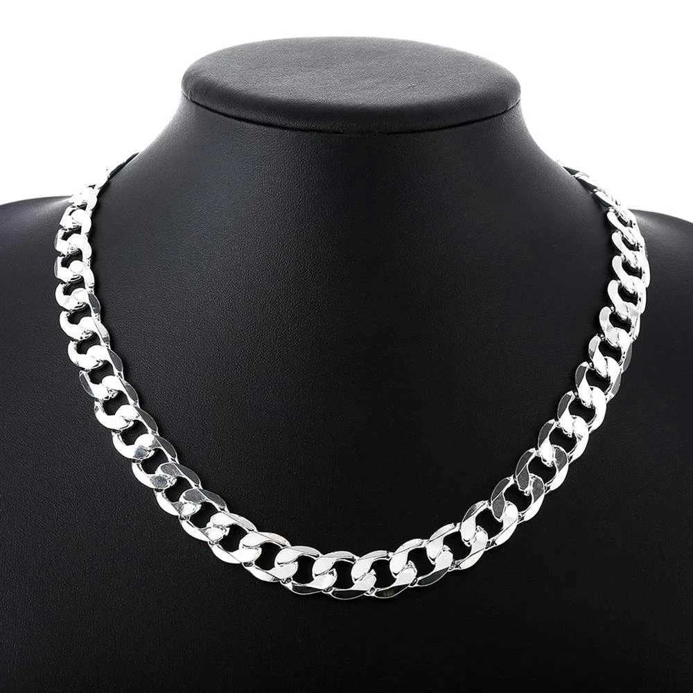 Special offer 925 Sterling Silver necklace for men classic 12MM chain 18-30 inches fine Fashion brand jewelry party wedding giftXJ250114