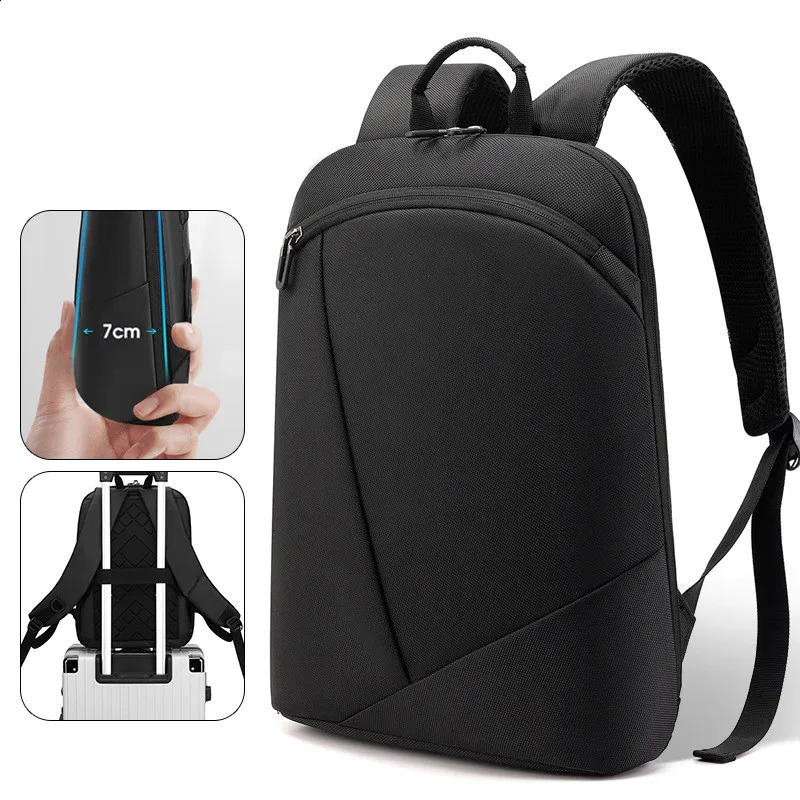 Waterproof Thin Laptop Backpack Men Bag 15.6 Inch Business Bag Women Backpacks Office Work Unisex Black Backpack Slim Back Pack 250122