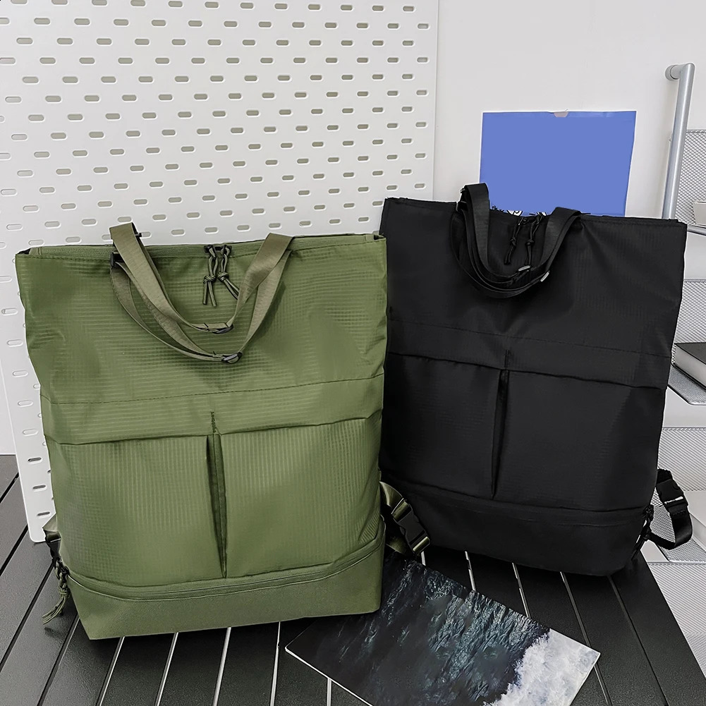 Unisex Trend Backpack Lightweight Women Men Casual Tote Bag Large Capacity Solid Colour Multifunctional Versatile Outdoor Bag 250122