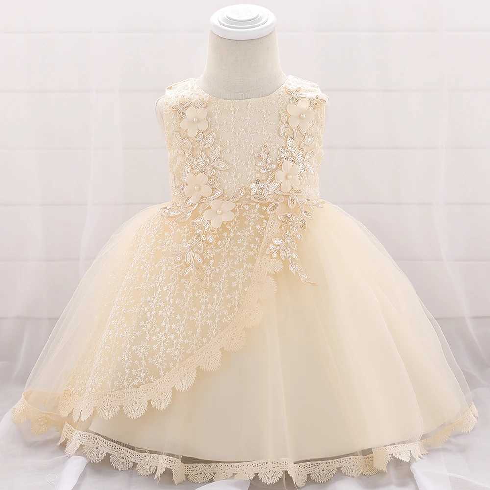 Christmas Celebration Christening First Birthday Dress Baby Girl Party Flower Dresses Child Princess Dress 3 6 12 Month Dresses X250203