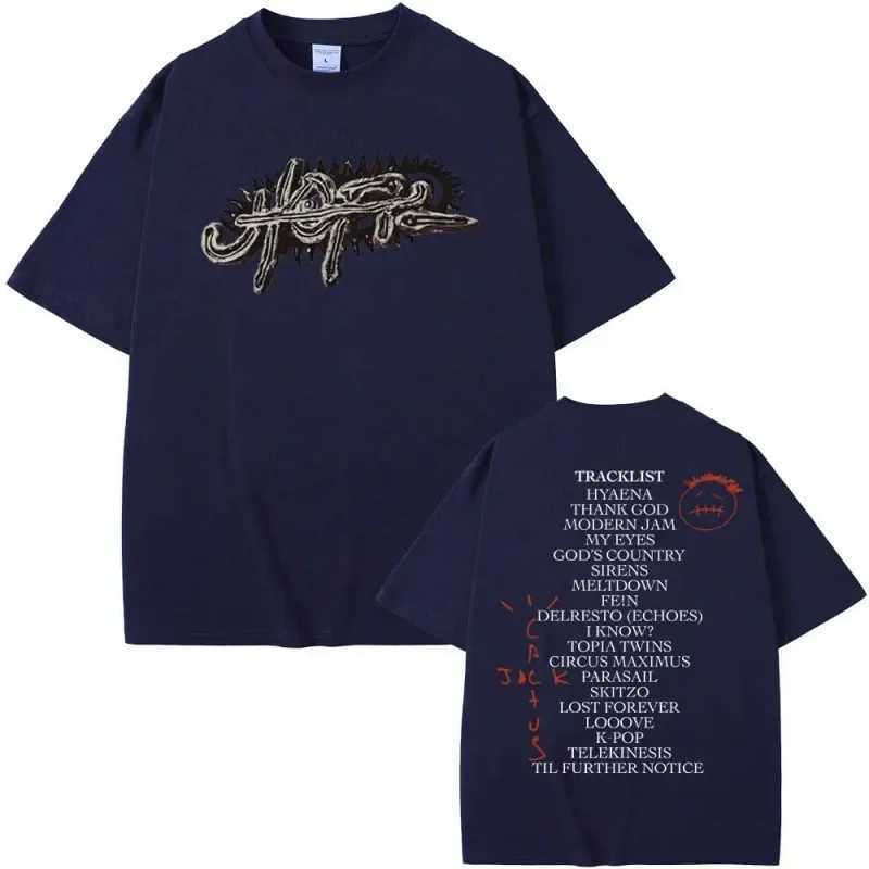 Rapper Tshirt UTOPIA Album Graphics Mens T-shirts Hip Hop Pure Cotton Tees Male Casual Oversized T Shirt Streetwear X250203