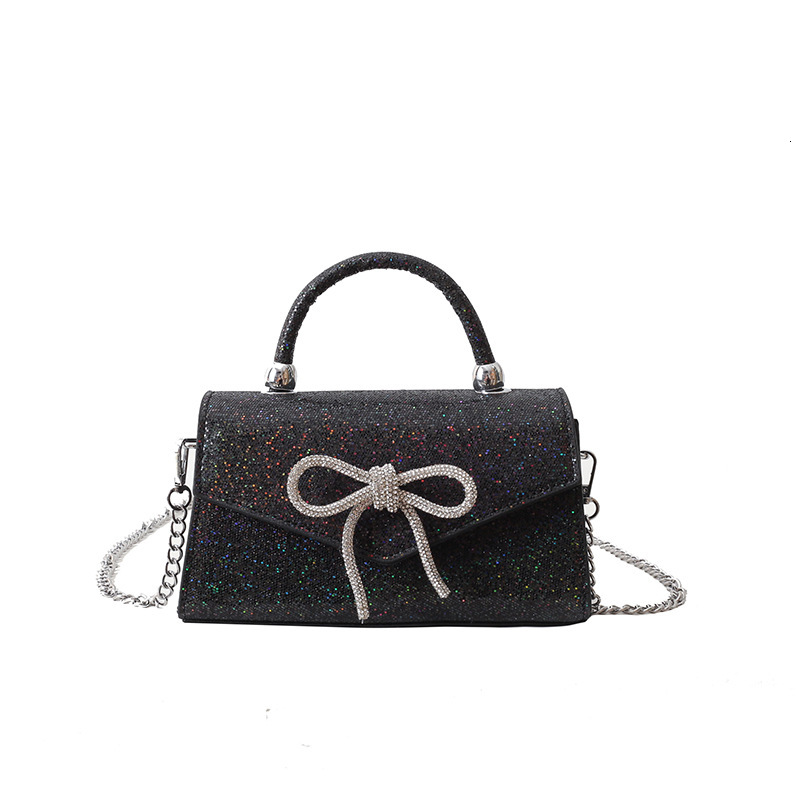 new style New Diamond Bow Banquet Bag Fine Pink Elegant Handbag Chain Crossbody