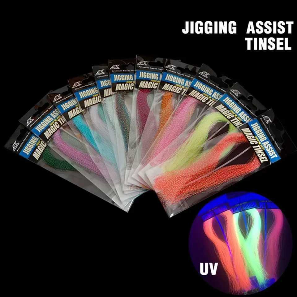Glow Material UV Holographic Tinsel Twisted Fly Tying Jigs Hook Assist Lure Making Material Fishing Tackle AccessoriesXJ250122