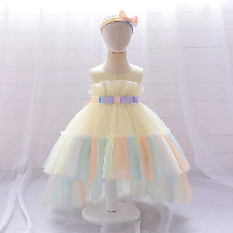Toddler Trailing Ceremony 1st Birthday Dress For Baby Girl Clothes Baptism Fluffy Princess Dress Girls Dresses Party Gown 0-2Y X250203