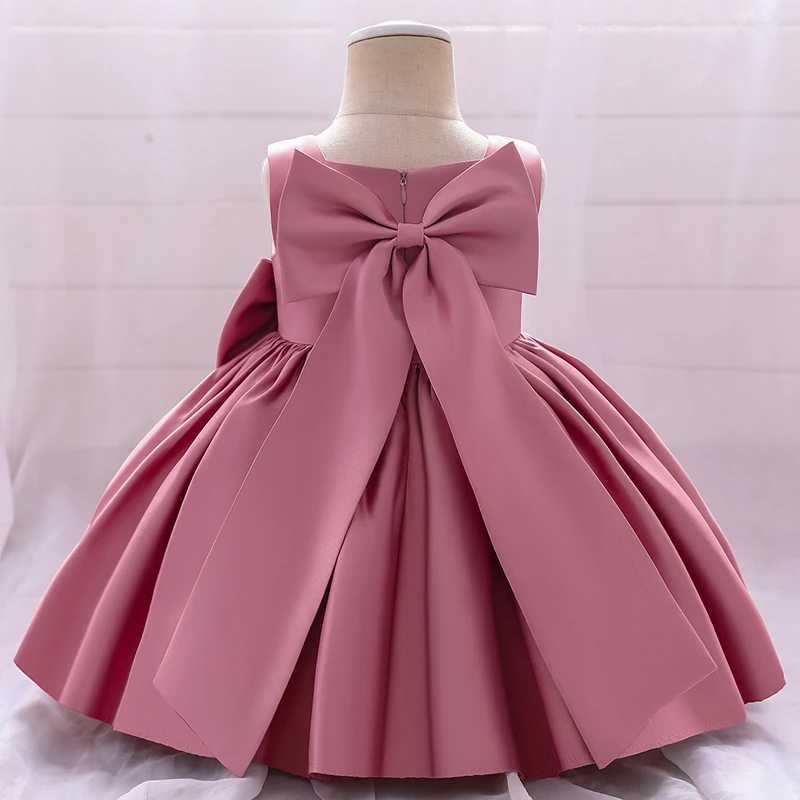 Preschool Bow 1st Birthday Dress Baby Dress Baptist White Princess Dress Elegant Girl Party Dress Vestido 0-3 Years Old X250203