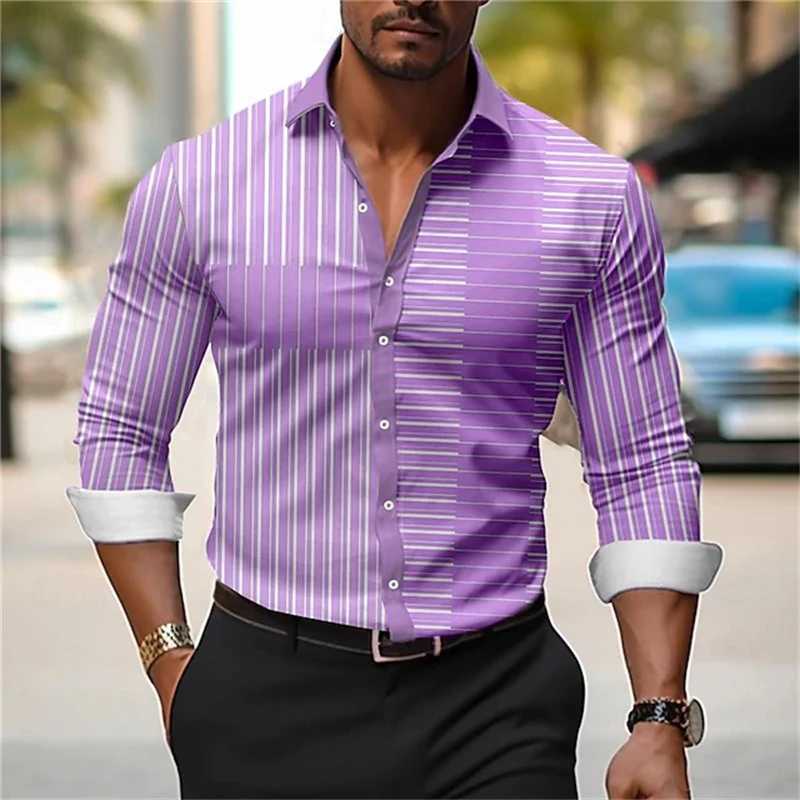 2024 Mens Long-sleeved Shirt Simple Casual Long-sleeved Tops Fall Fashion Mens Streetwear Mens Temperament Office ShirtXJ250121