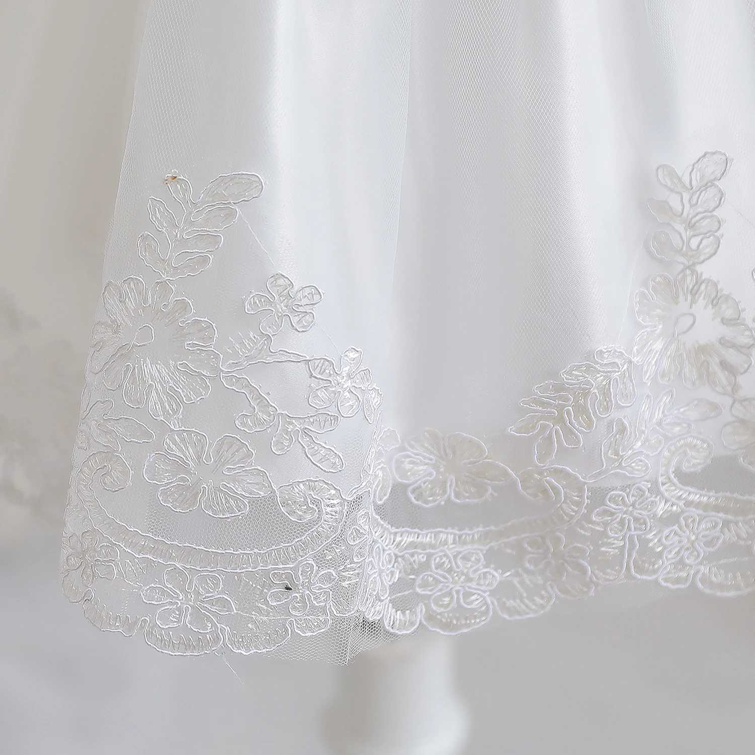 Lace flower girl dress big bow white dipping dress 12M babys first communication dress childrens wedding Gala Tutu dress X250203