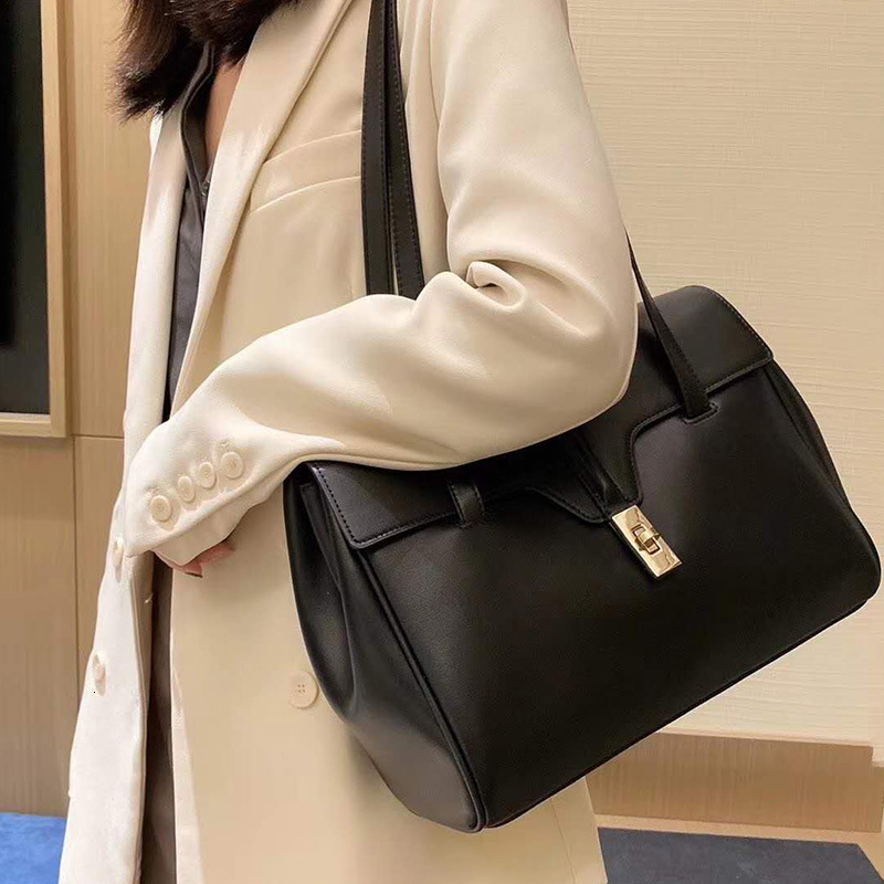Bag Autumn And Winter New Axigo Same Style Tote Leather Women's Soft16 Large Shoulder Handheld Underarm Bag Women