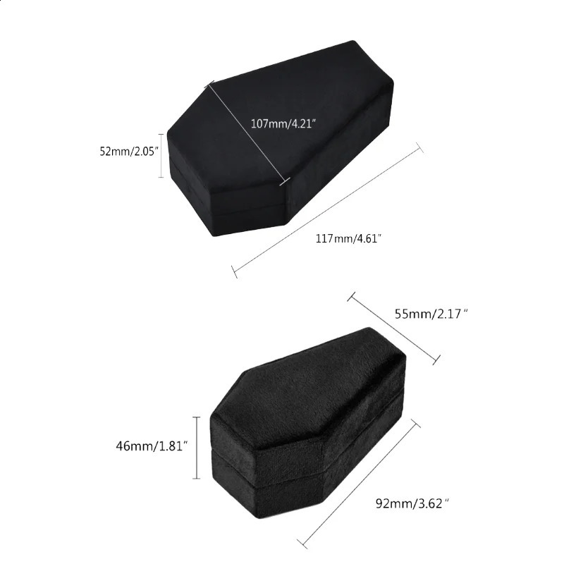 Velvets Jewelry Storage Box Coffin Shape Ring Necklace Earring Box Display Cases Desktop Decoration Jewelry Organizer 250117