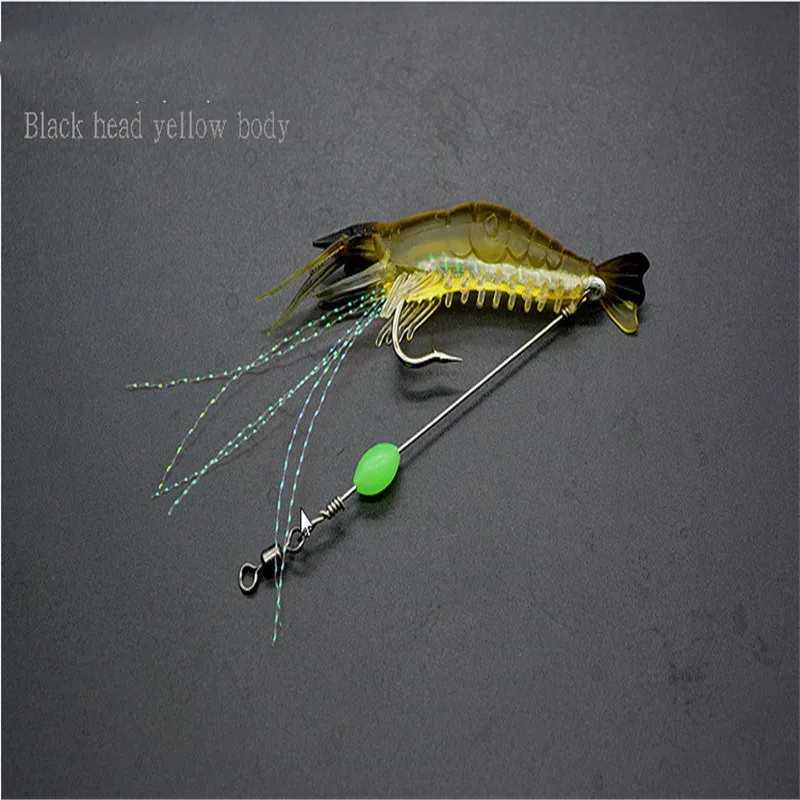 1pcs 8cm/5g Luminous Simulation Prawn Soft Shrimp Floating Shaped Worn Fake lure Hook Isca Fishing Lure Artificial BaitXJ250122