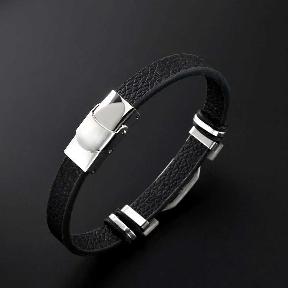 12 Constellation Stainless Steel Cuff Bracelet Men Women Zodiac Sign Black Leather Wrap Bracelet Jewelry Mens Bracelet W250121