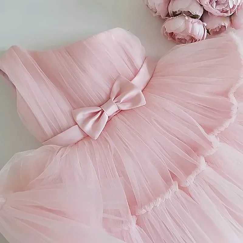Baby Girls Birthday Dress For 1 2 Year Newborn Baptism Pink Clothes Toddler Kid One Shoulder Elegant Christening Party Tutu Gown X250203