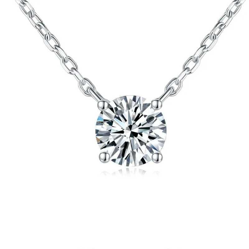 Follow Cloud 6.5mm 1ct 8mm 2ct Moissanite Diamond Necklace for Woman Pendant 925 Sterling Silver Chain Party Bridal Fine JewelryXJ250114